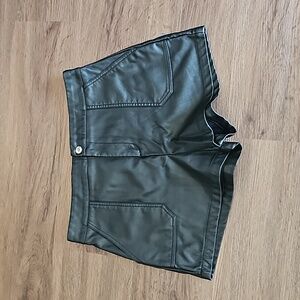 Faux leather shorts size large